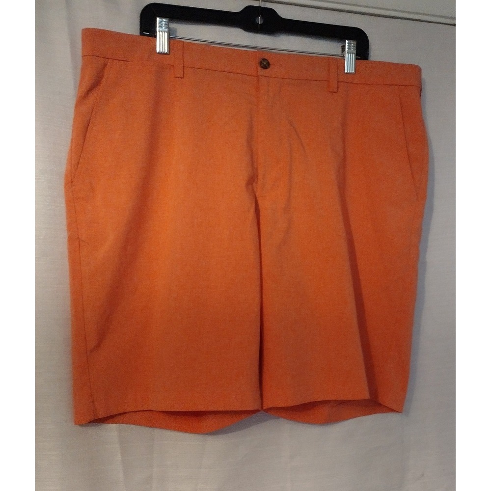 Roundtree & Yorke Men's Performance Chino Golf Shorts – Size 40, Orange